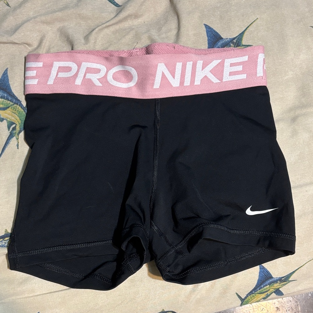 Nike Black Shorts with Pink Waistband